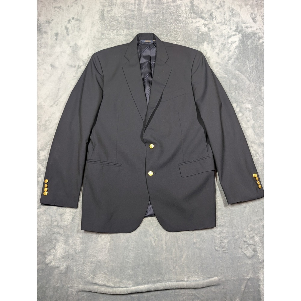 Brooks Brothers Blazer Mens 44R Navy Wool 1818 Madison Loro Piana Gold Buttons